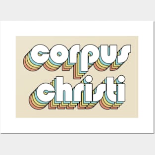 Corpus Christi - Retro Rainbow Typography Faded Style Posters and Art